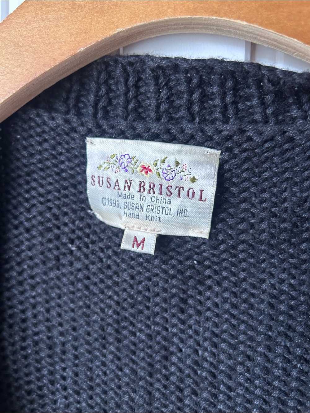 Susan Bristol Black Trick Or Treat Hand-Knit Sweater - Picture 2 of 11